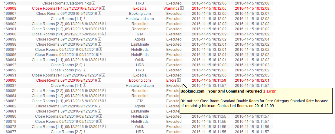 Sample ChannelStream update log