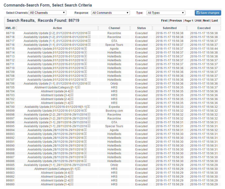 Sample ChannelStream update log